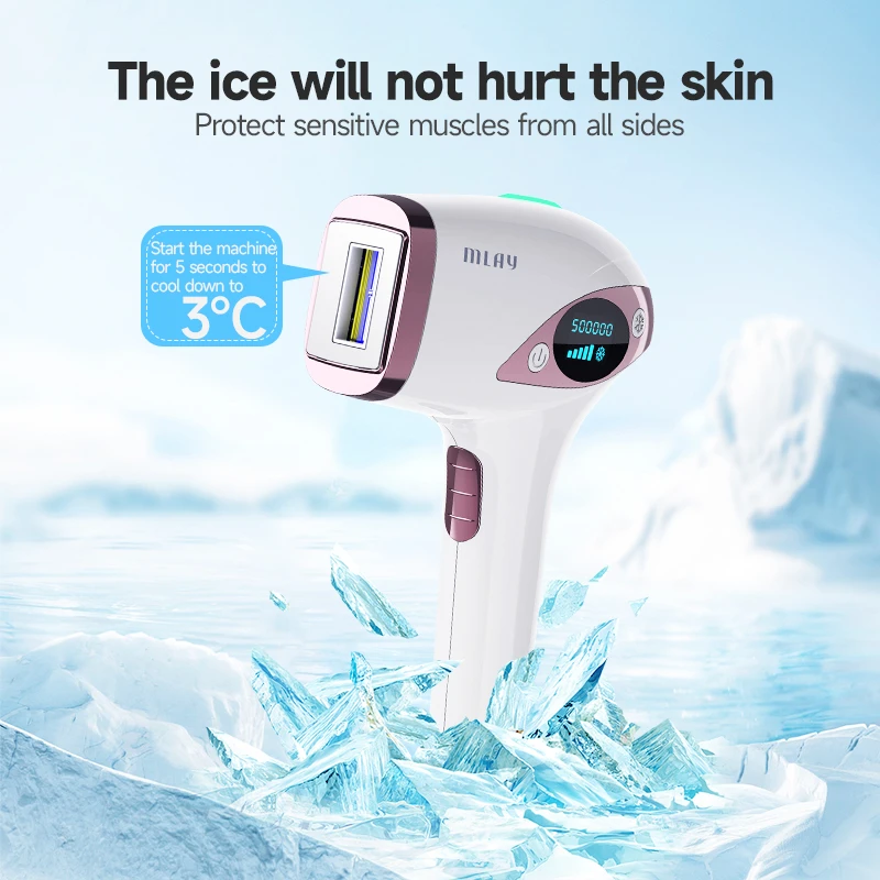 MLAY T4 Appareil d'épilation IPL professionnel à écran LCD, épilateur laser permanent, zone du bikini, visage, corps, utilisation à domicile,